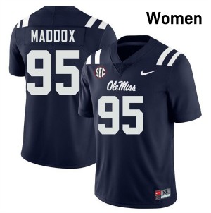 Women Andrew Maddox Navy Ole Mississippi Rebels #95 2025 Jersey 249751-829