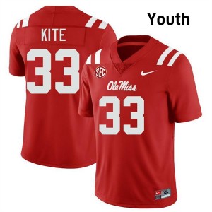 Youth Antonio Kite Red Mississippi #33 Limited Jerseys 488237-418