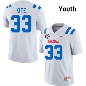 Youth Antonio Kite White Ole Miss #33 High School Jerseys 794108-655