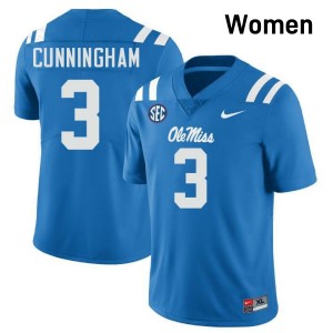 Women Caleb Cunningham Powder Blue Rebels #3 Official Jerseys 687455-858