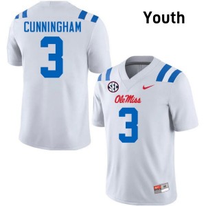 Men Caleb Cunningham White University of Mississippi #3 University Jerseys 614168-647