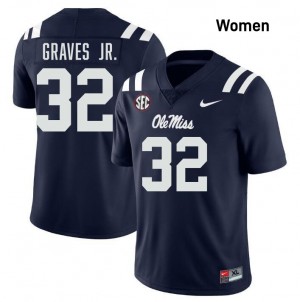 Women Chris Graves Jr. Navy Ole Miss #32 Alumni Jersey 644095-432
