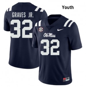 Youth Chris Graves Jr. Navy Rebels #32 NCAA Jerseys 262023-986