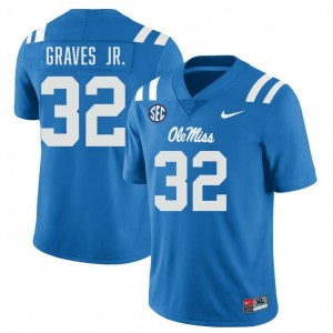 Men Chris Graves Jr. Powder Blue Mississippi #32 2025 Jerseys 949391-428