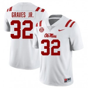 Men Chris Graves Jr. White Ole Miss #32 Player Jerseys 541406-554