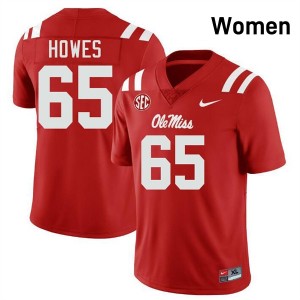 Women Connor Howes Red Ole Miss #65 Limited Jersey 488199-995