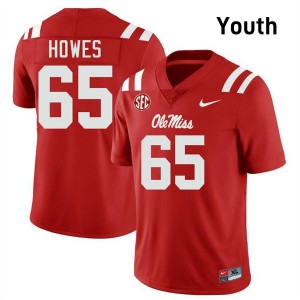 Youth Connor Howes Red Ole Mississippi #65 Embroidery Jersey 786499-433