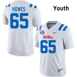 Youth Connor Howes White University of Mississippi #65 Game Jerseys 160620-934