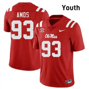 Youth Corey Amos Red Ole Miss #93 Player Jerseys 185756-163