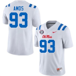 Men Corey Amos White Mississippi #93 Embroidery Jerseys 427206-407
