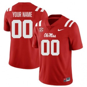 Men Custom Red Ole Miss #00 2025 Jersey 887857-145