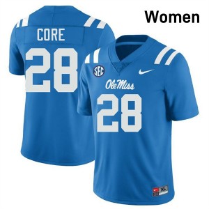 Women Dante Core Powder Blue Ole Mississippi #28 Stitched Jersey 463834-274