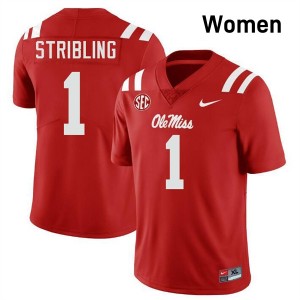 Women De'Zhaun Stribling Red Rebels #1 Game Jerseys 218981-439