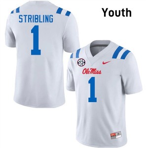 Youth De'Zhaun Stribling White Rebels #1 Stitched Jersey 476524-953