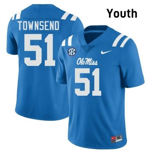 Youth Delano Townsend Powder Blue Ole Mississippi Rebels #51 Player Jerseys 962861-688