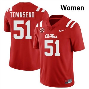 Women Delano Townsend Red Ole Miss #51 NCAA Jersey 955290-448