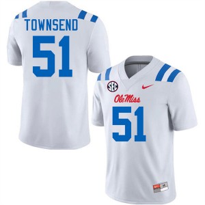 Men Delano Townsend White Ole Mississippi #51 Game Jerseys 162150-250