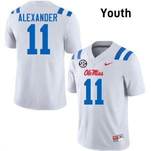 Youth Deuce Alexander White Mississippi #11 Alumni Jersey 440552-163
