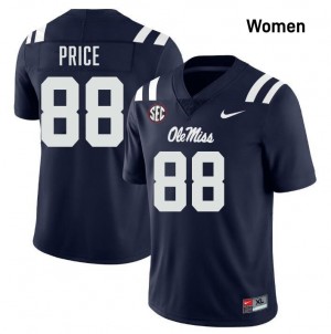 Women Devin Price Navy Ole Miss Rebels #88 NCAA Jersey 593727-360