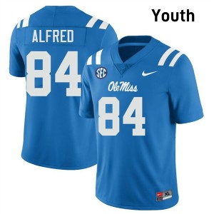 Youth Dillon Alfred Powder Blue University of Mississippi #84 Player Jerseys 461682-987