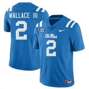 Men Harrison Wallace III Powder Blue Ole Miss Rebels #2 Official Jerseys 926380-654