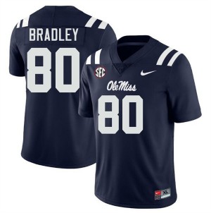 Men Hayden Bradley Navy Ole Miss Rebels #80 University Jersey 381262-810