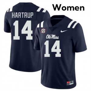 Women Izaiah Hartrup Navy Mississippi #14 Official Jersey 329763-137