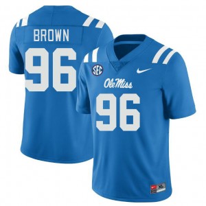 Men Jamarious Brown Powder Blue Ole Miss #96 Limited Jerseys 547077-928