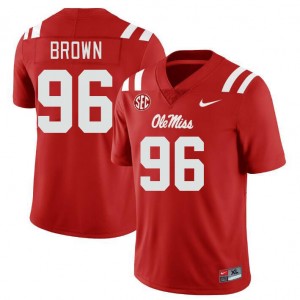 Men Jamarious Brown Red Mississippi #96 High School Jerseys 768967-575
