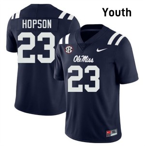 Youth Jarcoby Hopson Navy Ole Mississippi Rebels #23 Limited Jerseys 839681-392
