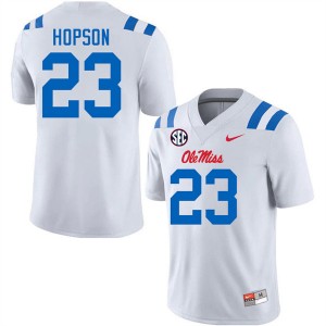 Men Jarcoby Hopson White Ole Mississippi #23 NCAA Jerseys 120229-379