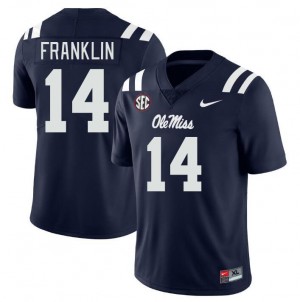 Men Kam Franklin Navy University of Mississippi #14 Official Jerseys 152681-486
