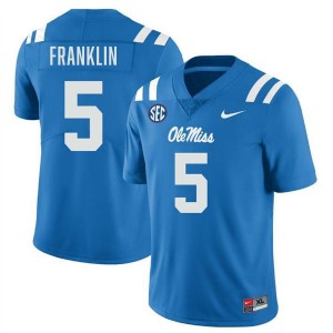 Men Kam Franklin Powder Blue Ole Miss Rebels #5 Limited Jersey 952183-899