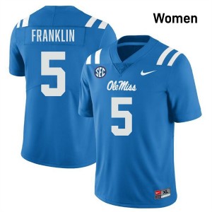 Women Kam Franklin Powder Blue Rebels #5 NCAA Jersey 325227-429