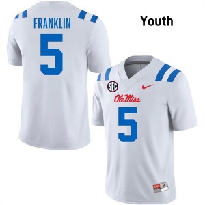 Youth Kam Franklin White Ole Miss #5 Game Jersey 835083-851