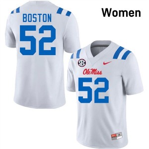 Women Kenneth Boston White Ole Mississippi #52 2025-26 Jersey 369020-792