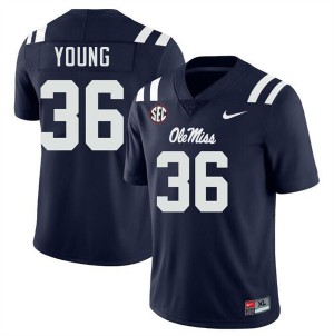 Men Keon Young Navy Mississippi #36 High School Jersey 496983-578