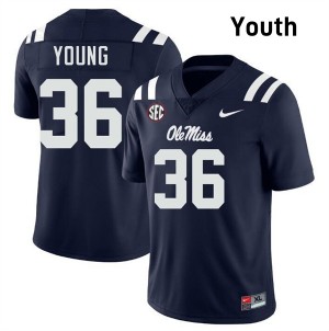 Youth Keon Young Navy Ole Miss #36 Embroidery Jersey 186871-225
