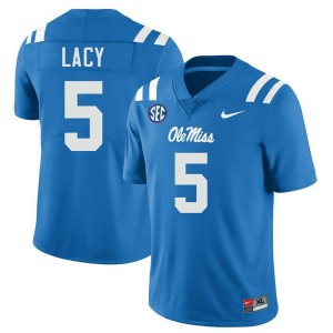 Men Kewan Lacy Powder Blue Mississippi #5 High School Jersey 414081-600