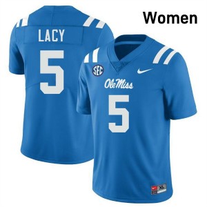Women Kewan Lacy Powder Blue Ole Miss #5 Official Jerseys 337133-319
