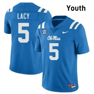 Youth Kewan Lacy Powder Blue Ole Miss #5 Limited Jerseys 478348-433