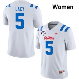 Women Kewan Lacy White Ole Mississippi Rebels #5 Player Jersey 230919-479