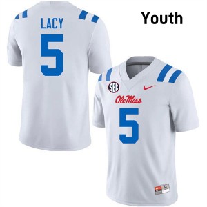 Youth Kewan Lacy White Ole Miss #5 University Jersey 505416-801