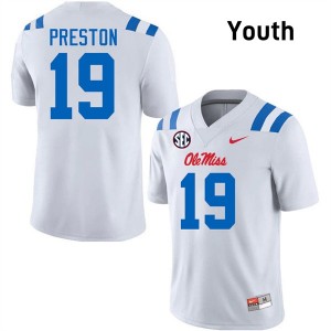 Youth MJ Preston White Mississippi #19 Alumni Jersey 651485-358