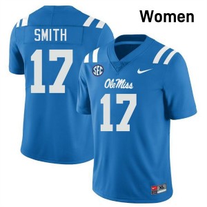 Women Maealiuaki Smith Powder Blue Ole Miss #17 University Jerseys 578260-381