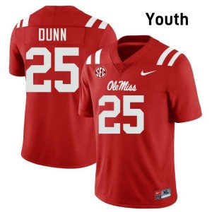 Youth Maison Dunn Red University of Mississippi #25 Stitched Jersey 639684-261