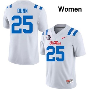 Women Maison Dunn White Ole Miss #25 High School Jerseys 100595-909