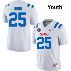 Youth Maison Dunn White Ole Mississippi Rebels #25 2025 Jerseys 234684-204