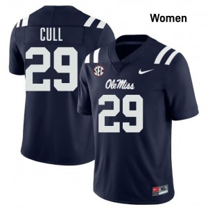 Women Nick Cull Navy Ole Miss #29 Stitched Jerseys 147349-253