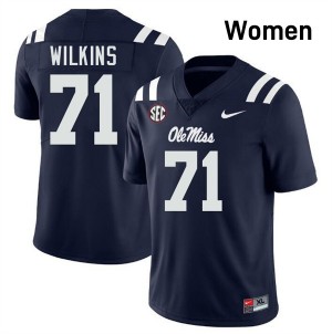 Women PJ Wilkins Navy Mississippi #71 University Jerseys 950733-957